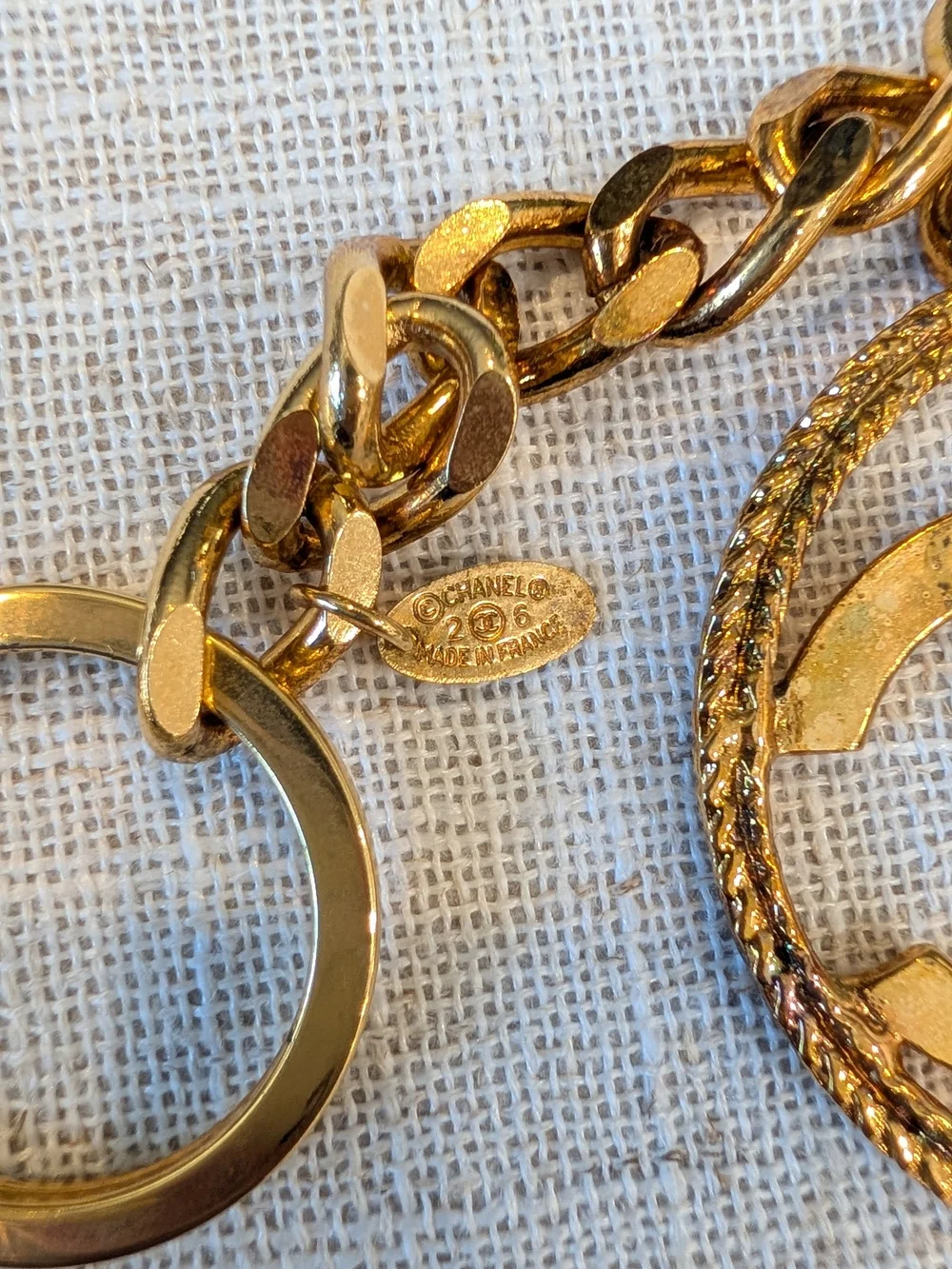 Chanel Vintage Gold Plated Keychain 2006